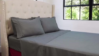 Bamboo-Blend-Style Fitted Sheet in Seven Colors and Twin, Full, Queen or King Checkout Sizes