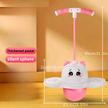 LED Pogo Ball with 80cm Handle, 43cm Bounce Board, Thick Pedals and Pink or Black Color Options