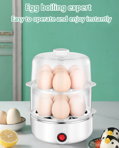 Egg Steamer Stainless Steel Mini Breakfast Machine Single Double Layer Multi-Functional Egg Cooker for Home Dormitory Student Dorm Back to School Holiday Gift