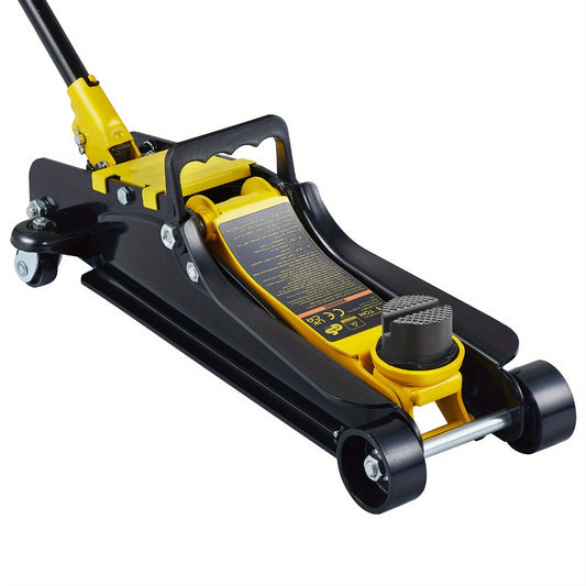 2.5 Ton Low Profile Floor Jack Compact Alloy Steel – Sport Car Lift with Single Cylinder Pump, 3.35–14.96" Lift Range, Fast Hydraulic Lifting for Garage & Roadside Use, Black