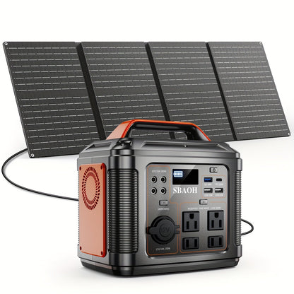 Portable Power Station 296Wh 300W with AC, DC, USB, LED Light and Optional 60W Solar Panel