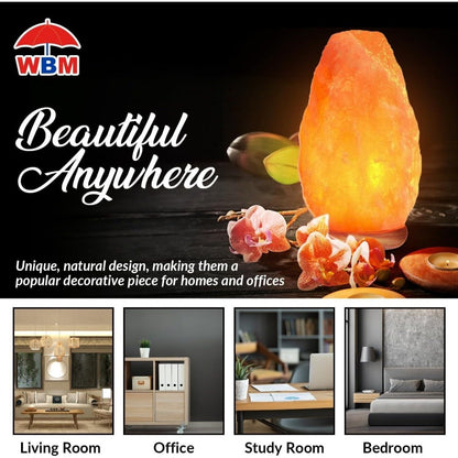 Himalayan Salt Lamp Set of 2 – 4-7 lbs Natural Pink Crystal Salt Lamps with Neem Wood Base & USB Dimmer Switch, Warm Soothing Glow for Bedroom Relaxation Yoga Meditation Home Decor