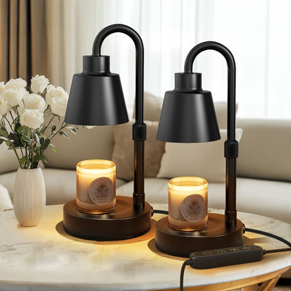 Candle Warmer Lamp 2 Pack with Timer & Dimmer, Electric Wax Warmer for Jar Candles, Adjustable Height 10.4-14.4"