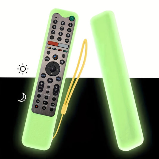 Glow in the Dark TV Remote Silicone Case Universal with Lanyard – Anti-Slip Protective Cover, Remote Holder for Most TV Remotes, Drop Protection, Red & Dark Green, Never Lose Your Remote Again