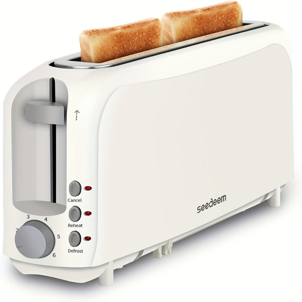 2-Slice Toaster Slim Ultra-Thin Design – 6 Browning Settings, 10" Long Slot, Reheat & Defrost Functions, Auto Shut-Off, Removable Crumb Tray, 6 Colors Available