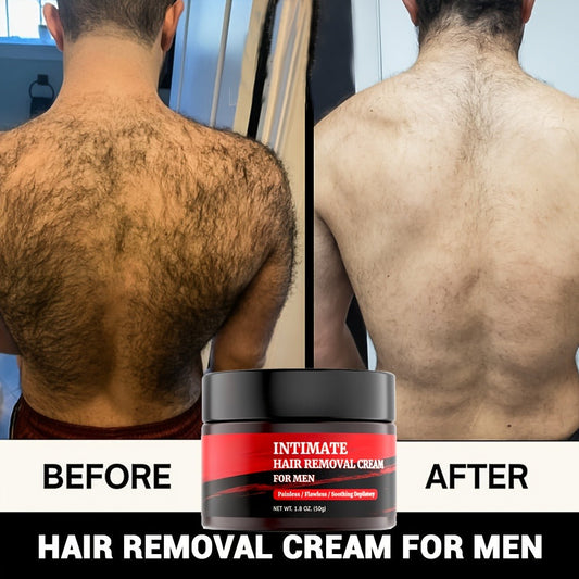 Hair Removal Cream for Men in a 50g Jar with 1-, 2- or 3-Pack Options for Body Grooming Routines