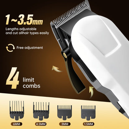 Hair Clippers & Trimmers White Grooming Set with LCD Screens, USB-C Charging and One, Two or Three Pieces