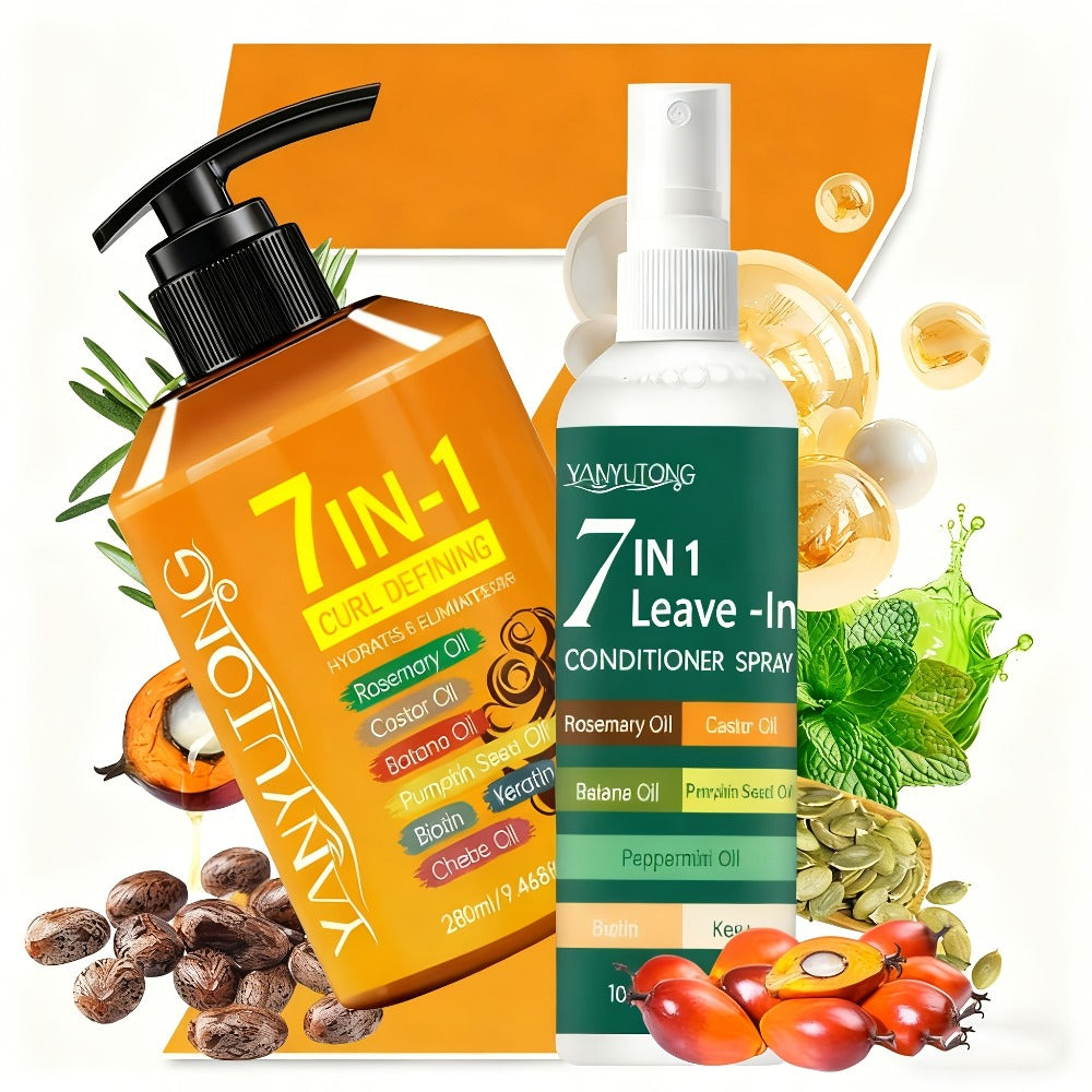 Two-Piece Curl Styling Set with 280ml Pump Cream, 100ml Leave-In Spray and Six Named Formula Markers