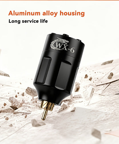 WX-6 Rechargeable Tattoo Power Supply with LED Display and Four RCA or DC Color Configurations