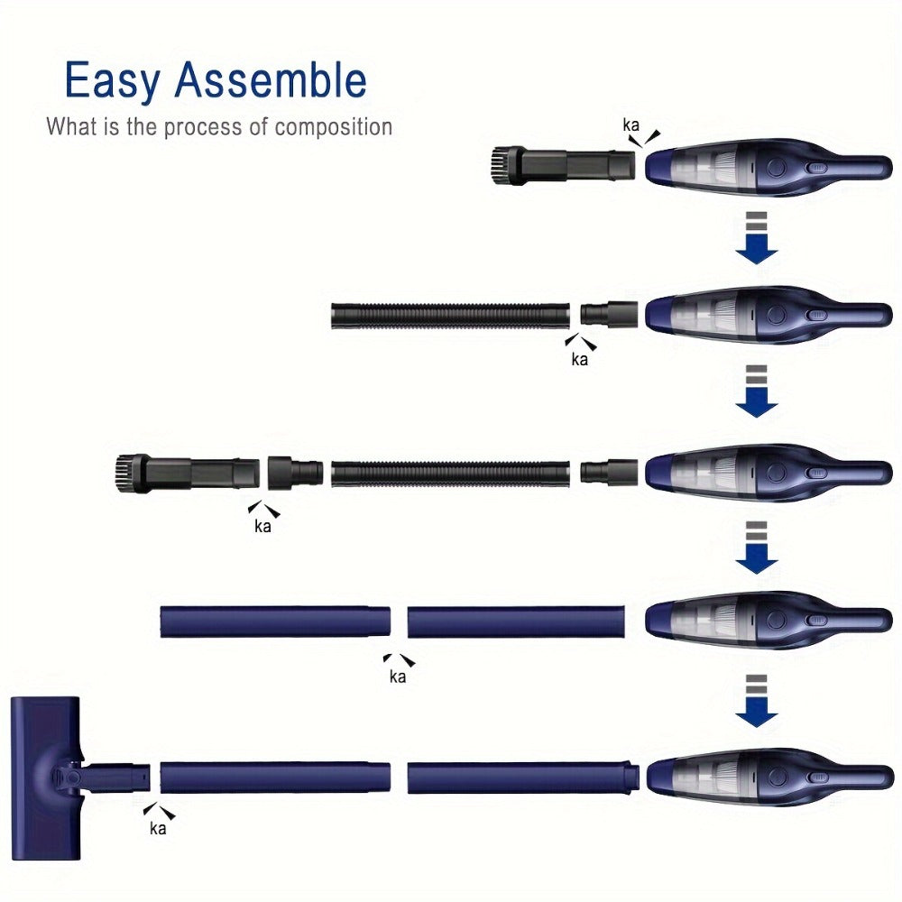 901Pro Cordless Stick and Handheld Vacuum Cleaner with Floor Head and Four Blue or Black Color Options