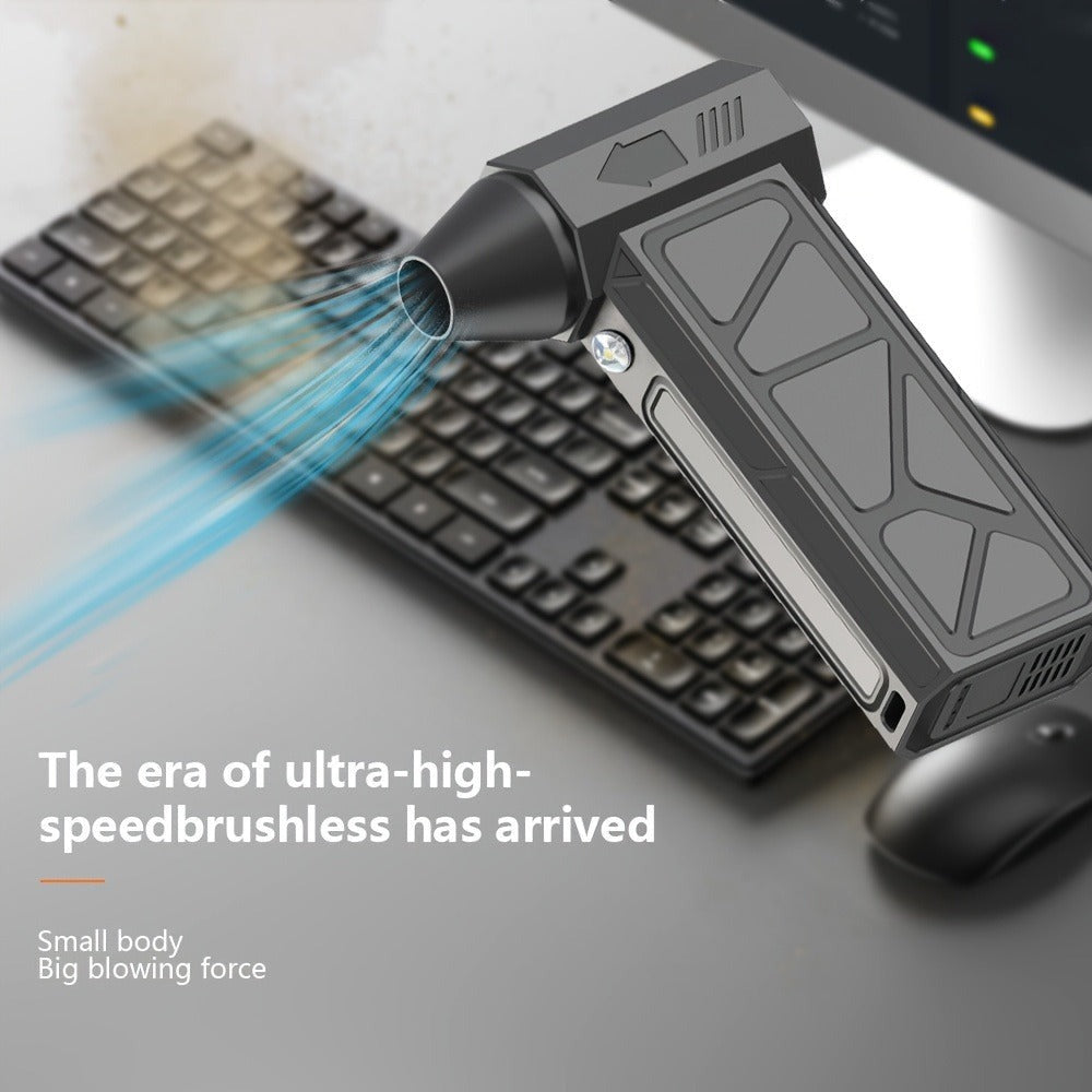 Portable Fan, USB-Rechargeable Handheld Model with Brushless Motor, High-Velocity Airflow and Built-In LED Light