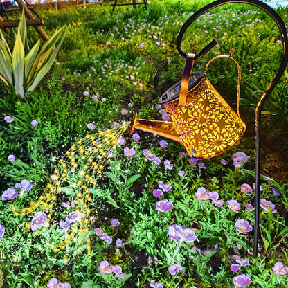 Solar Watering Can Light Outdoor Garden Decor Retro Metal Solar Lamp IP44 Waterproof Warm White LED Fairy Lights for Patio Yard Pathway Porch Christmas Halloween Mother's Day Gift