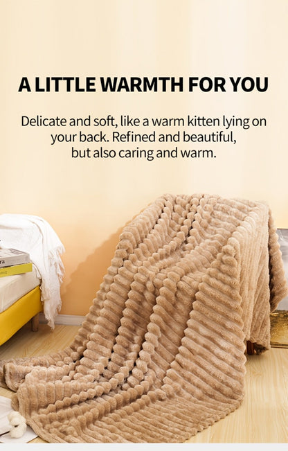 500gsm Heavy Plush Blanket – Ultra Thick Soft Warm Fluffy Blanket for Bed, Sofa & Travel, Baby to Double Size, 5 Colors