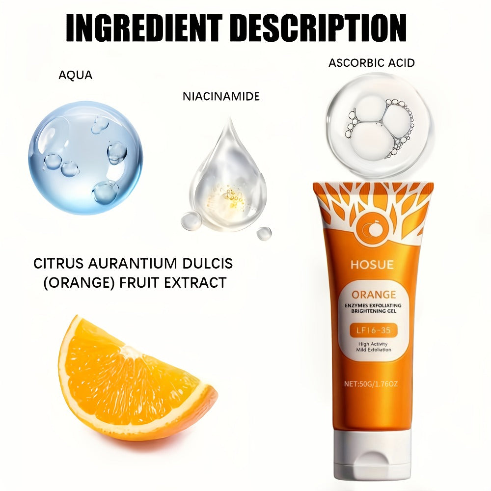Orange-Label Facial Exfoliating Gel, 50g Tube with Niacinamide, Ascorbic Acid and Orange Fruit Extract Panel