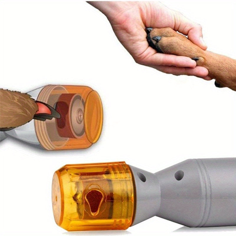 Pet Nail Grinder Silent & Painless – Manual No-Battery Dog & Cat Nail Trimmer, Quiet Claw Grinding & Polishing Tool for Professional Home Grooming, Grey (1pc)
