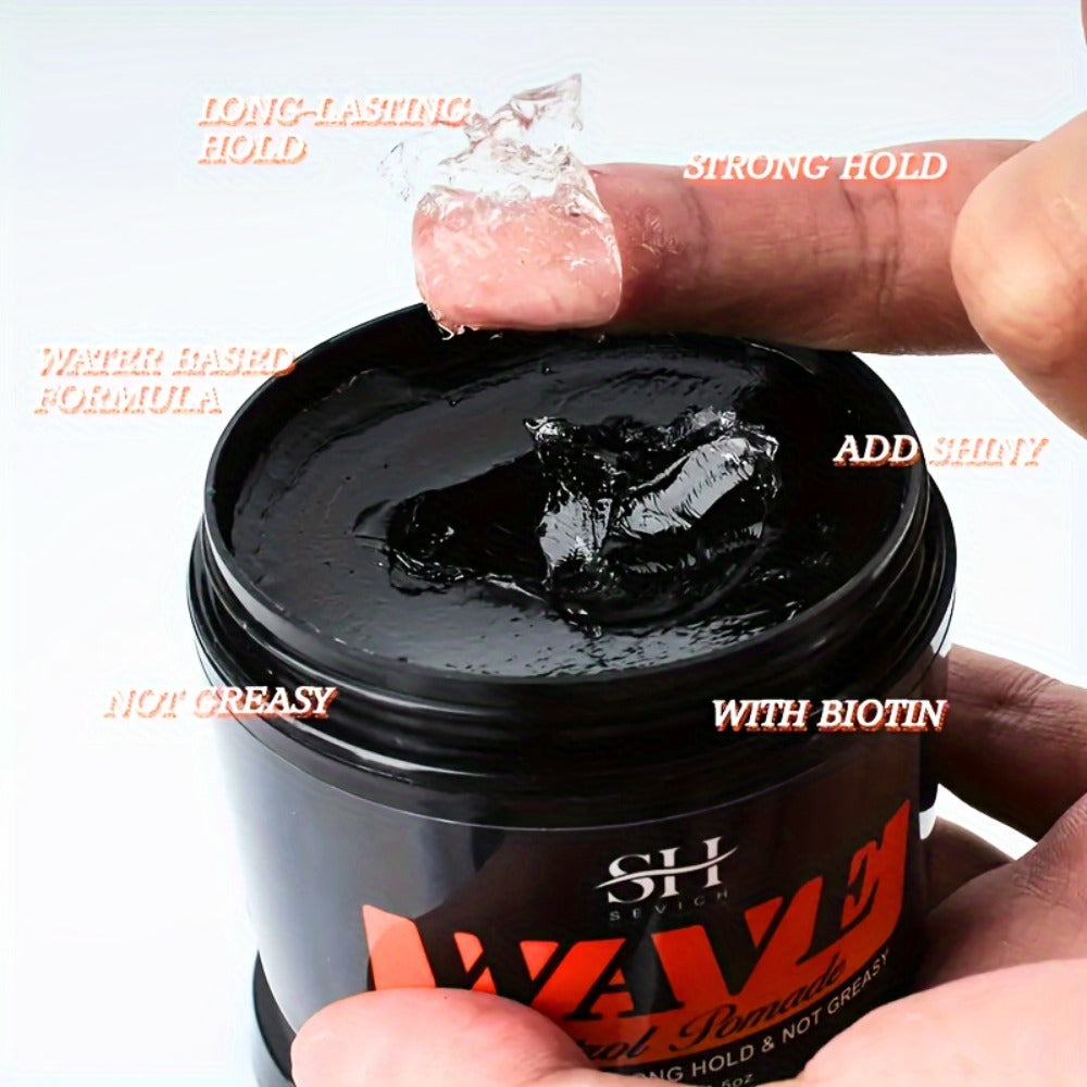 Wave Pomade Set for Men Strong Hold 360 Waves — Glycerin Formula Silky Shine, 4-Piece or 5-Piece Bundle with Silky Durag & Wave Brush, Deep Wave Pattern Hair Styling Kit, 100g