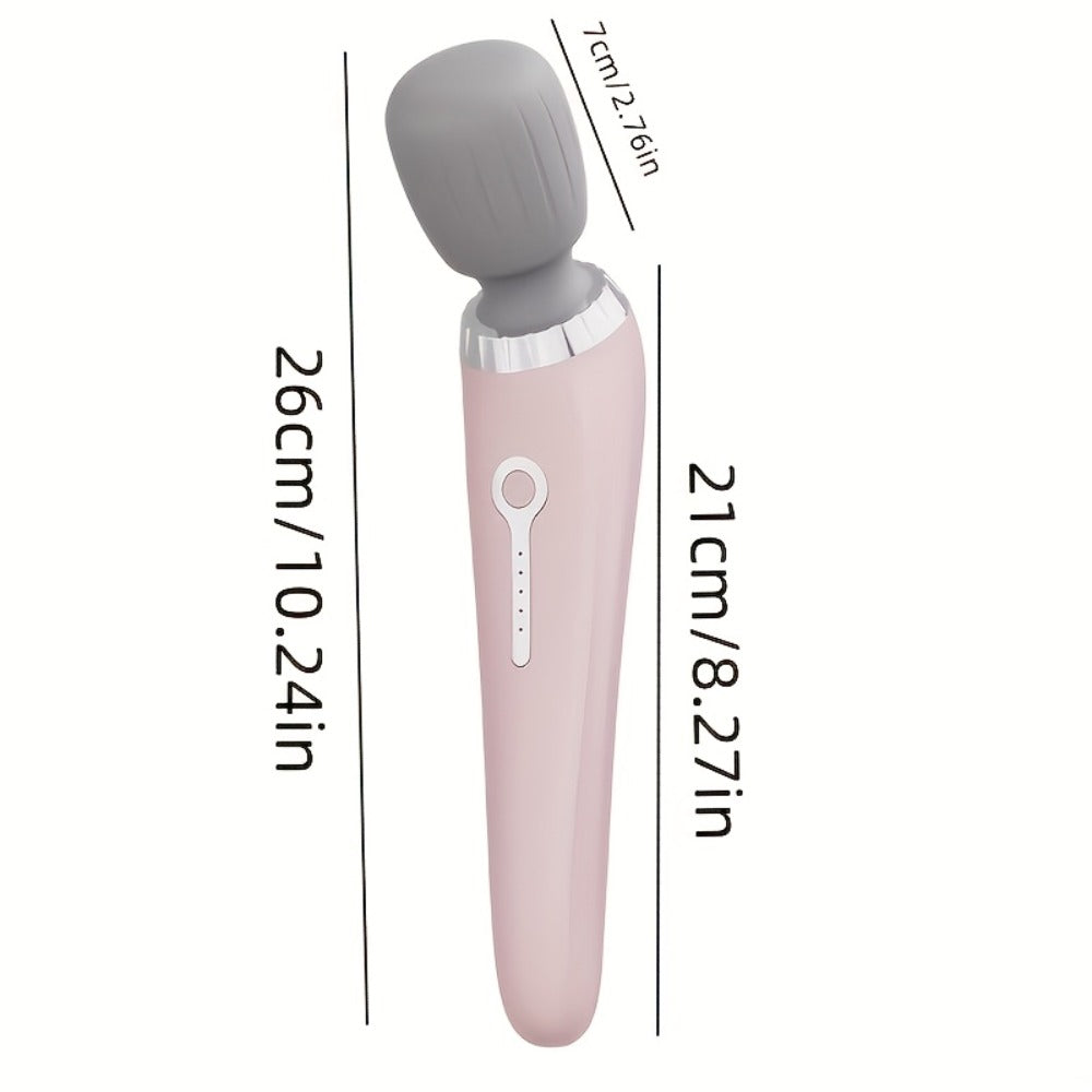 5-Speed USB Rechargeable Handheld Electric Massager Wand — Full Body Vibration Massage for Neck Back Shoulders Legs Waist Foot, Portable Cordless Relaxation Tool Gift for Women Men Athletes Seniors