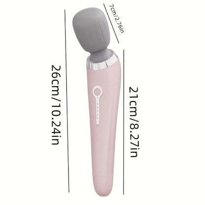 5-Speed USB Rechargeable Handheld Electric Massager Wand — Full Body Vibration Massage for Neck Back Shoulders Legs Waist Foot, Portable Cordless Relaxation Tool Gift for Women Men Athletes Seniors