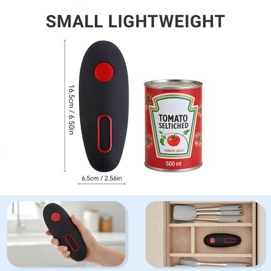 Electric Can Opener Automatic One Touch - Battery Powered Hands-Free Smooth Edge Safe Opener for Seniors Arthritis Weak Hands, Portable Kitchen Gadget for Home Camping RV, Great Gift Idea