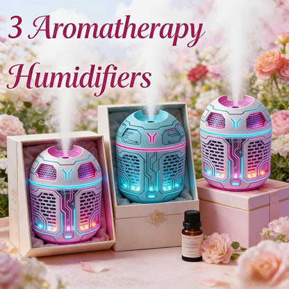 Mini Aromatherapy Humidifier Set of 3 Cool Mist Diffuser with Odor Eliminator No Filter USB Low Voltage for Car Bedroom Dorm Office Desktop Air Freshener Gift for Women Room Decor