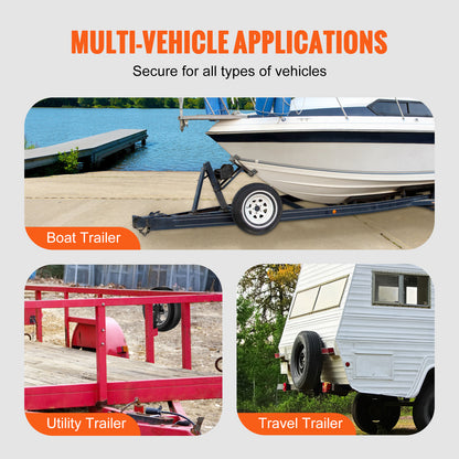 Trailer Spare Tire Carrier Mount 160 lbs Capacity Wrought Iron Black Powder Coat Fits 4 5 6 8 Lug Wheels Multiple Bolt Patterns Marine Utility Trailer No Drill Galvanized Hardware Included