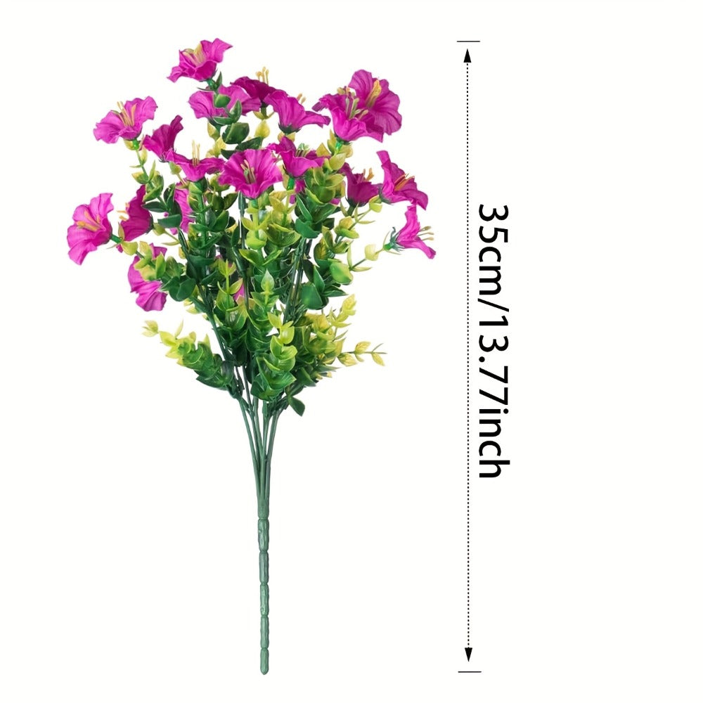 Artificial Flowers 10-Bundle Pink Morning Glory Set for Porch, Planter, Window Box and Home Decor