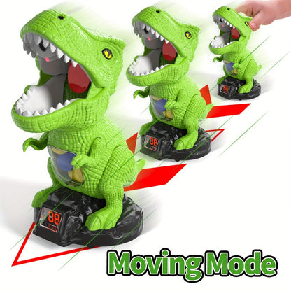 Dinosaur Shooting Game Toy with Sound Light & Spray – Movable Dino Target Launcher Set with Foam Bullets & Goggles for Boys Kids Ages 3+, Indoor Outdoor Blaster Birthday Gift