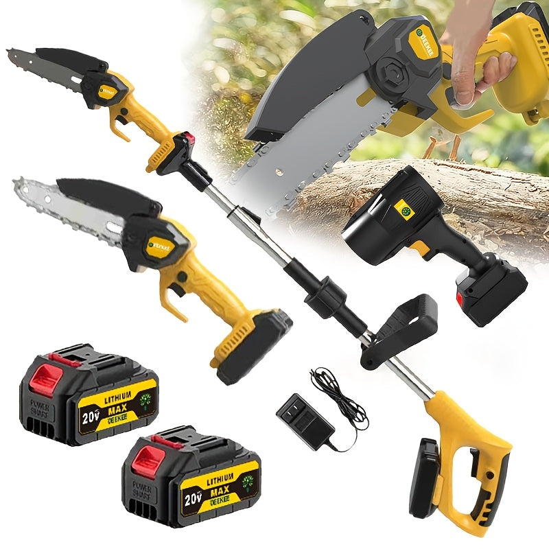 Cordless 3-in-1 Pole Saw, Chainsaw and Blower Kits with 5.8-Foot Pole Label plus Blue Saw Option