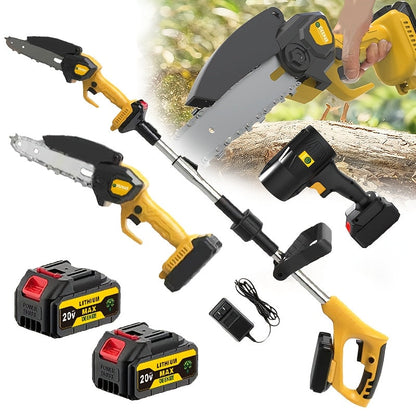Cordless 3-in-1 Pole Saw, Chainsaw and Blower Kits with 5.8-Foot Pole Label plus Blue Saw Option