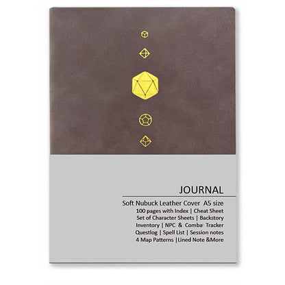 DnD Campaign Journal for D&D 5e & 5R Players — RPG Notebook with Character Sheets, Spell Tracker, Quest Log, NPC Manager & Map Pages, A5 Nubuck 100 Pages, 13 Colors, Dungeon Master Gift