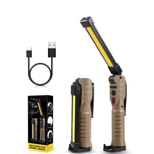 COB LED Work Light Magnetic Base Rechargeable USB 20000 Lumens 7 Modes 180° Rotation Portable Hanging Flashlight with Built-in Battery Power Bank Function for Workshop Garage Car Repair 1/2/4 Pack