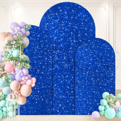 Three-Size Wedding Arch Cover Set for 4, 5 and 6-Foot Frames in Nine Metallic Sequin Color Options