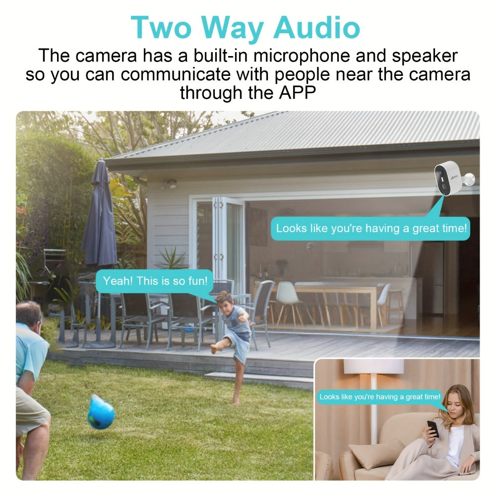 3MP Driveway Outdoor Security Camera with PIR Human Detection, AI Motion Alert, Full Color Night Vision