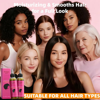 Hair Oil Hoegoa Rosemary Two-Bottle 100ml Gift Set with Pointed Applicators for Hair and Scalp Application