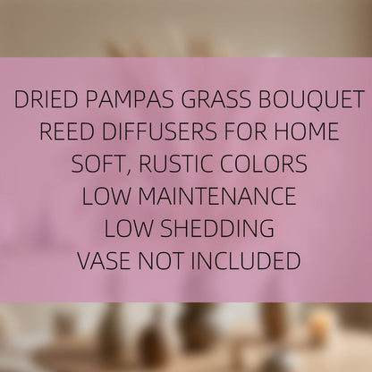 Dried Pampas Grass Bouquet 125pcs Natural Dried Flowers Boho Home Decor Bunny Tails Arrangement for Vase Wedding Centerpiece Bohemian Room Decoration Photography