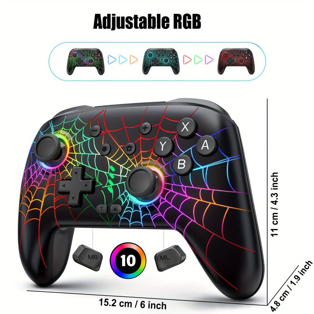 RGB Wireless Controller for Nintendo Switch Switch Lite Switch OLED PC iOS Android - Programmable Buttons LED Light Wired Wireless Dual Mode Gamepad, Best Gaming Gift