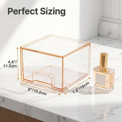 Clear Stackable Storage Drawers, 8-Pack Pull-Out Organizer Bins for Bathroom Cabinets, Vanity Desks and Countertops