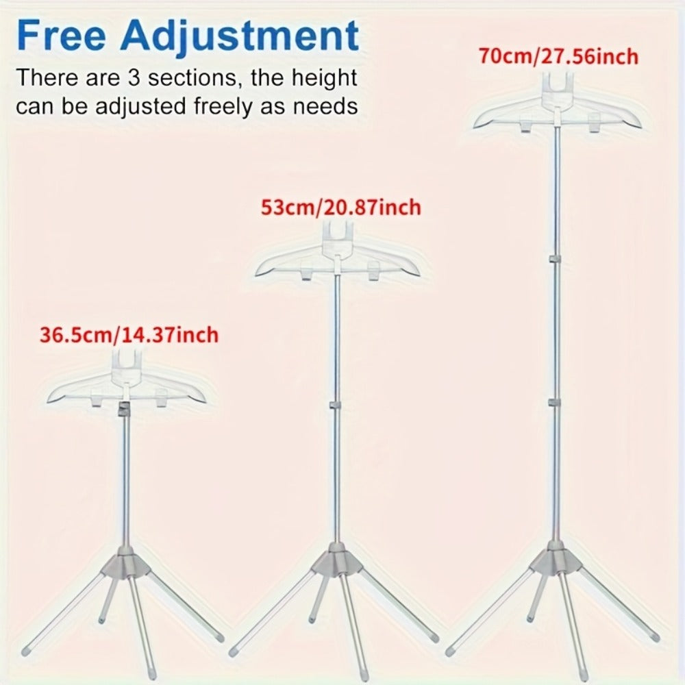 Clothes Drying Rack Foldable Height Adjustable Telescopic Ironing Rack, Aluminum Alloy Garment Rack with 360° Rotating Arm, Multi-Layer Hanging Drying Stand, Space-Saving Laundry Rack for Home Bedroom