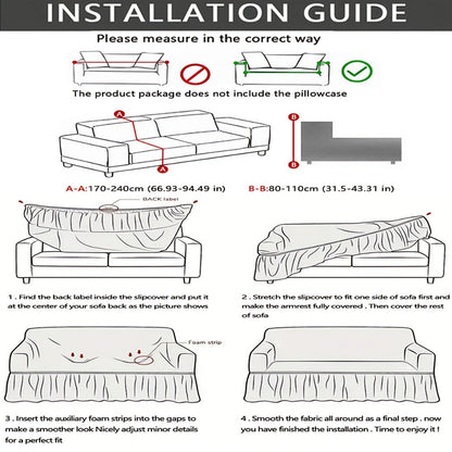 Stretch Sofa Slipcover Lightweight Breathable Elastic Full Cover Skirted Design Anti-Slip Soft Cool Comfort Machine Washable for 3 4 Seater Living Room Furniture Protector