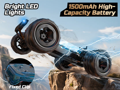 Remote Control Car, DEERC 1:16 4WD Off-Road Truck with 42 km/h Label, Dual 1500mAh Batteries and LED Lights