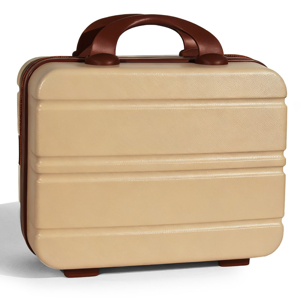 Hard Shell Makeup Travel Case Waterproof Pressure-Proof Portable Cosmetic Suitcase with Elastic Band Luggage Attachment Carry-On Organizer for Women Travel Camping Gym 30x25x15cm