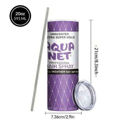 Insulated Tumbler Drinkware by SAXUMOUT, 20oz Stainless Steel Cup with Lid, Straw and Purple Retro Graphic
