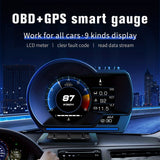 3-inch HUD OBD2+GPS