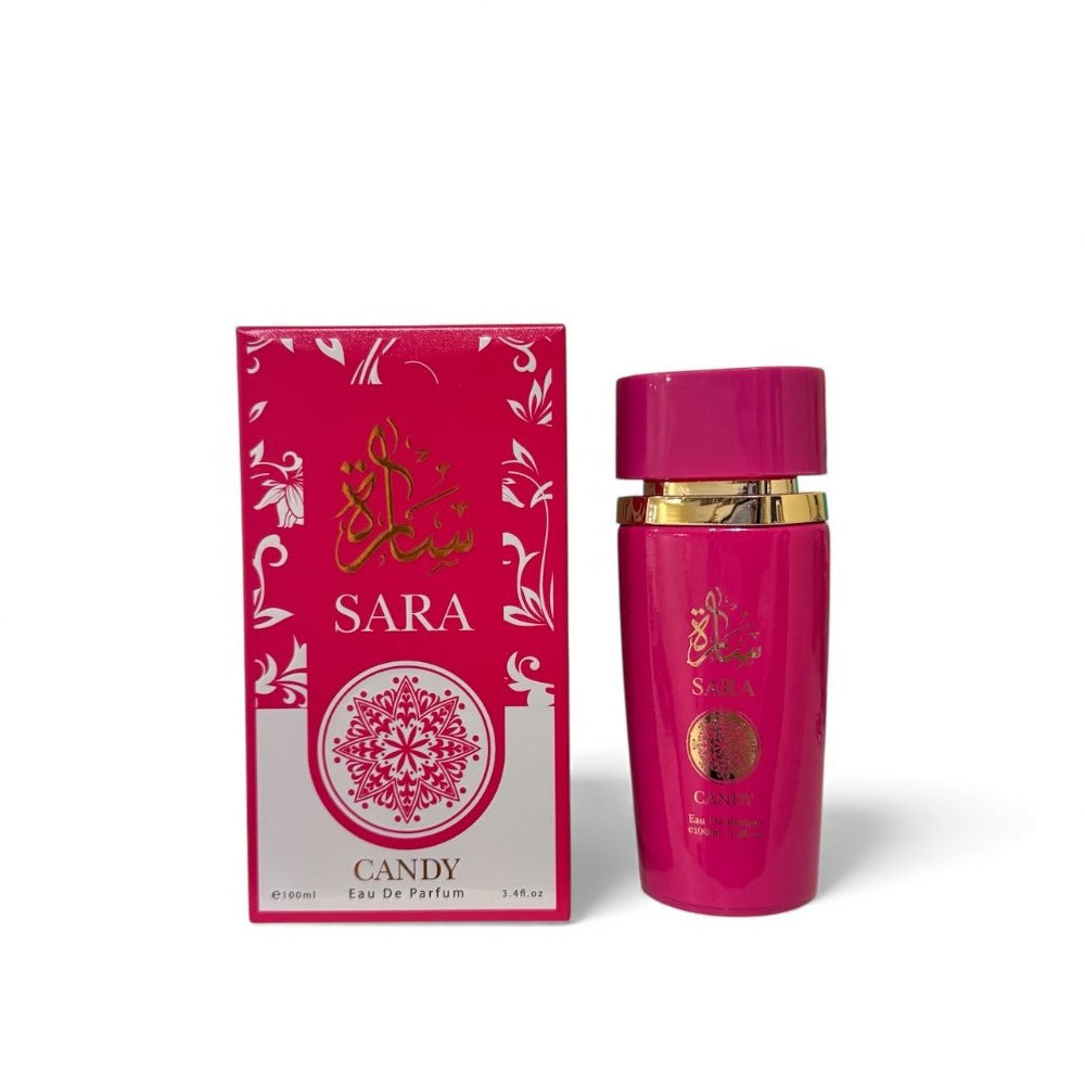 Eau de Parfum Sara Candy for Women 100ml in Bright Pink Box with 4-Note Source Profile for Daily Wear