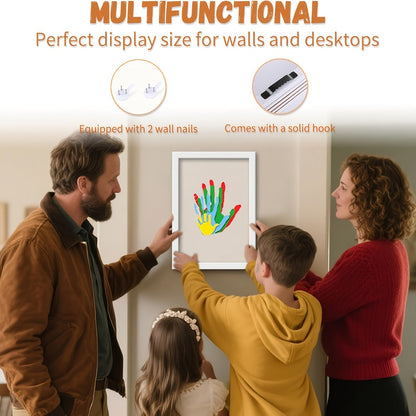 Family Handprint Kit with 4 Slots & 6 Colors – Memory Frame Keepsake Gift