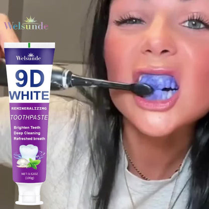 Purple Toothpaste 2pcs Hydroxyapatite Whitening Deep Cleaning European Formula Mint Flavor Fresh Breath Gentle on Gums Travel Size 100g Oral Care Gift for Women Men Sensitive Teeth
