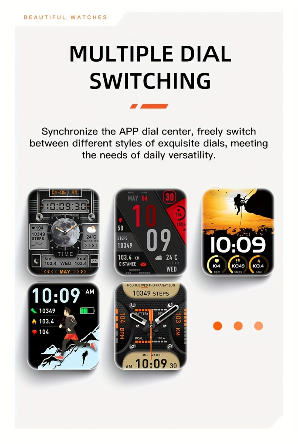 Waterproof Smartwatch with 100+ Sport Modes & LED Flashlight – 2.02" TFT Screen Wireless Calling Sleep Tracker Fitness Activity Tracker Heart Rate Compatible with iPhone Android Gift for Men Women