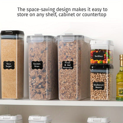Clear Food Storage Jars with Lids 8 Piece Set - Airtight Moisture Proof Sealed Containers for Cereal Rice Salt Pepper Tea Nuts and Coffee Beans, BPA-Free Plastic Kitchen Pantry Canisters, Available in 84.54oz or 1.06 Gallon, 4 Jars and 4 Lids