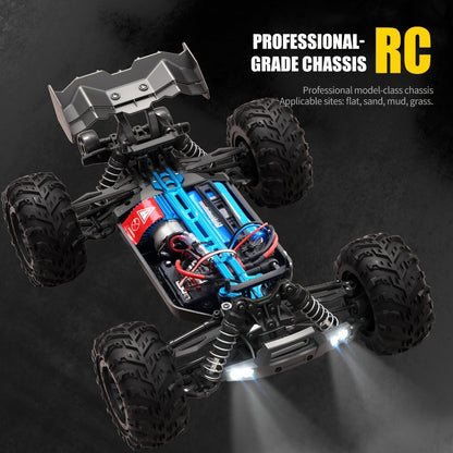 Remote Control Car, 1:16 4WD RC390 Off-Road Racer with 70 km/h Label, LED Lights and Two Batteries