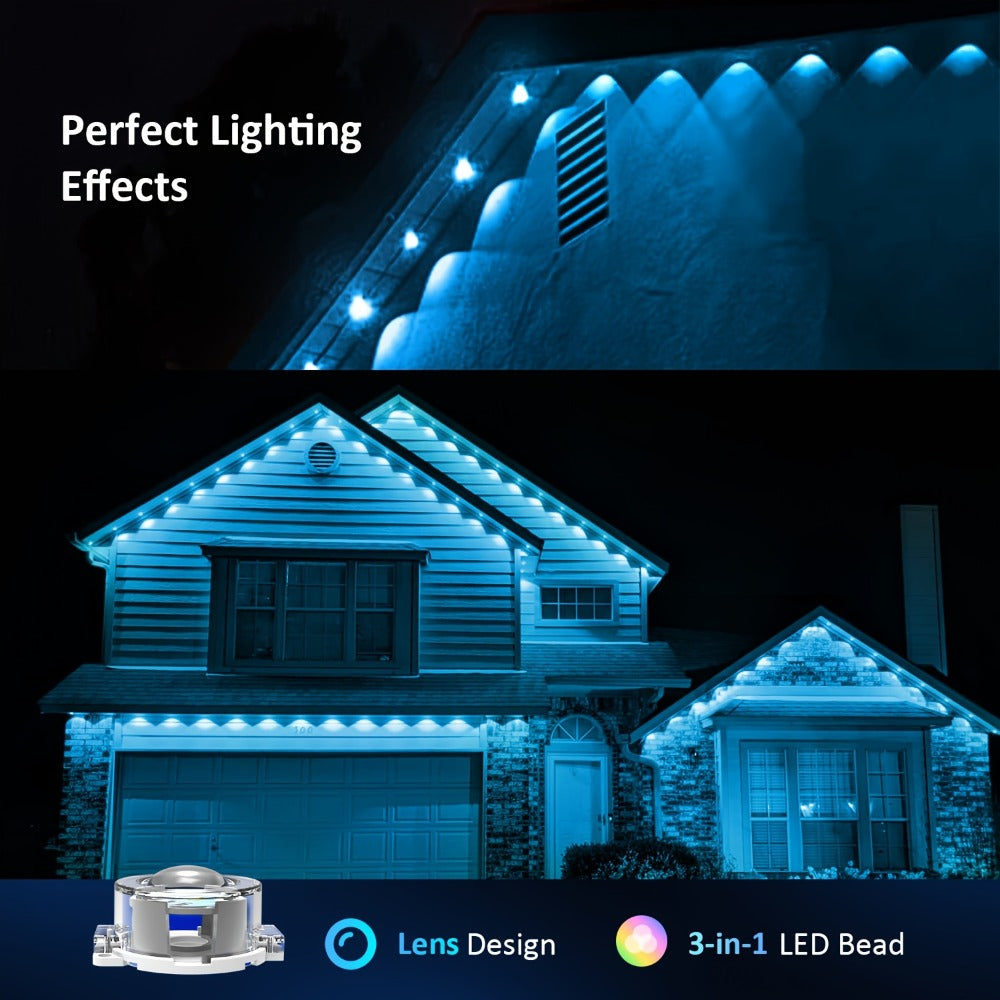 Permanent Outdoor Lights for Eaves RGB Color Changing, Music Sync, Dimmable, Timer, Multicolor & White